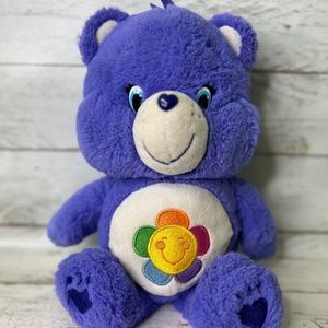 CARE BEAR 2011 harmony purple and rainbow flower